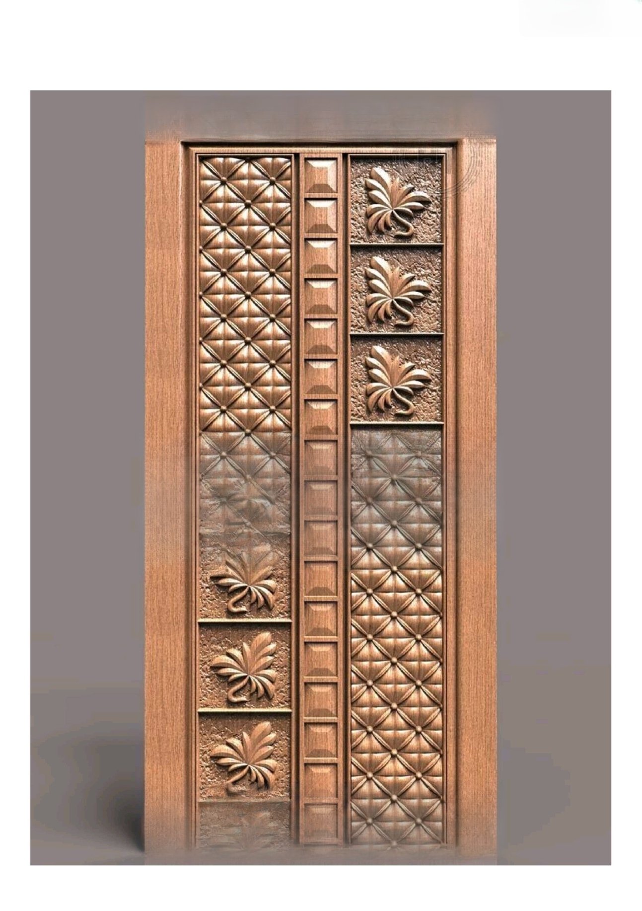 GSK HT - PAGE-05 Geometric Floral Fusion Modern Door 3D Relief Model